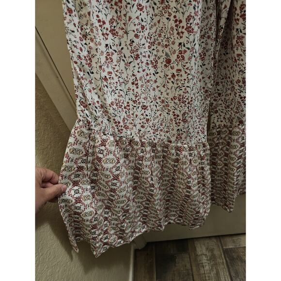 NWT Japna Wide Leg Romper Floral Flare Strapless Smocked Jumpsuit Women's XS - Picture 2 of 7